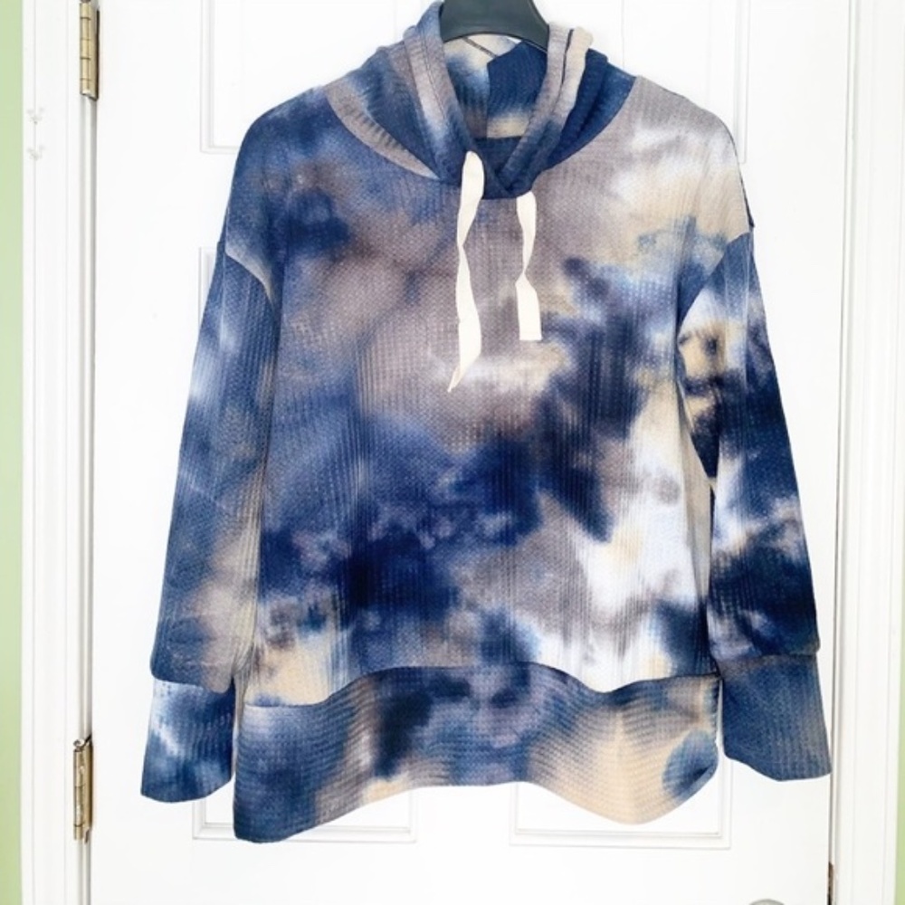 Como Vintage Tye dye Waffle knit Cowl neck…